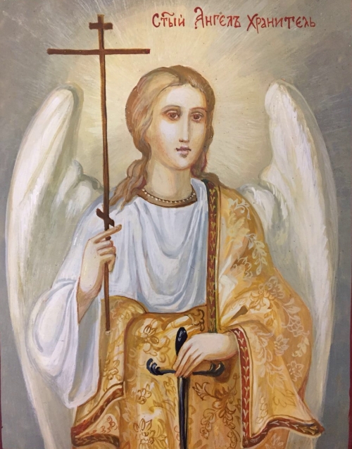 Писанная икона Ангела Хранителя 1727