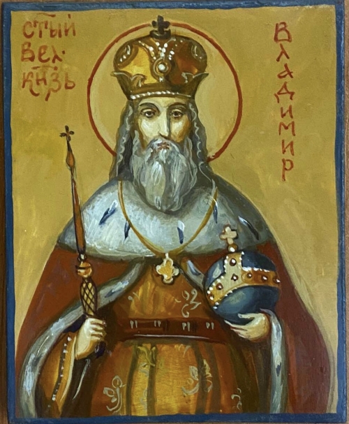 Писанная икона Святой князь Владимир 1751