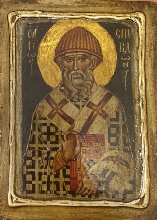 Ікона під старовину святий Спиридон Тримифундський 7004