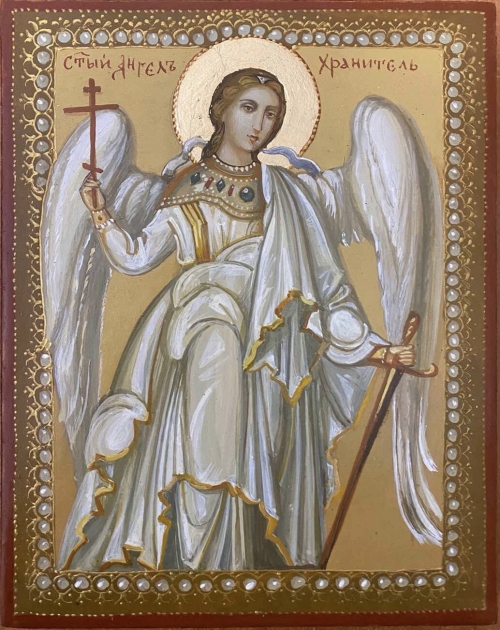 Писанная икона Ангел Хранитель 1752