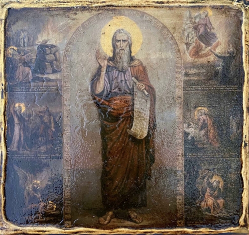 Икона под старину святого пророка Ильи с житием 1778