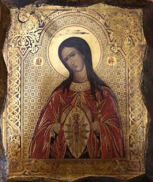 Ікона під старовину Помічниця в родах Пресвята Богородиця 1793