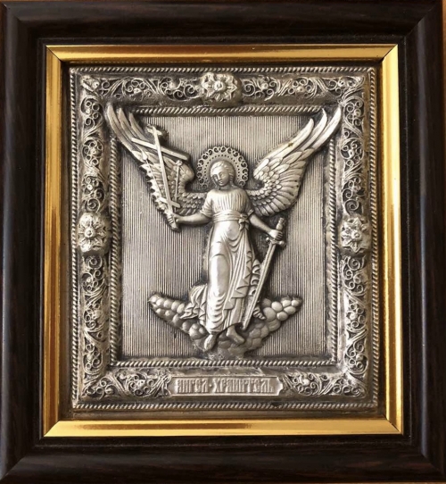 Икона посеребренная Ангел Хранитель 3005