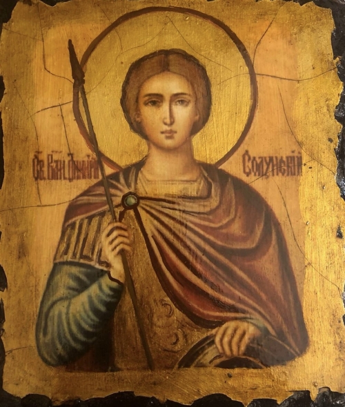 Икона состаренная Дмитрий Солунский 3012