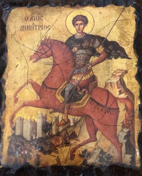 Икона под старину Дмитрий Солунский 3013