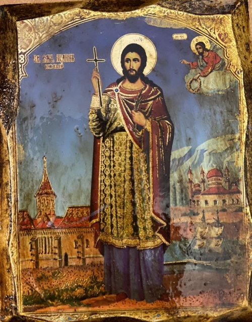 Ікона під старовину святий Іоан Воїн 453